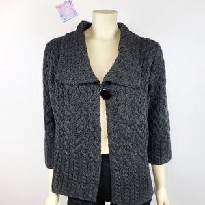 INIS CRAFTS Irish Merino Wool Sweater Cardigan